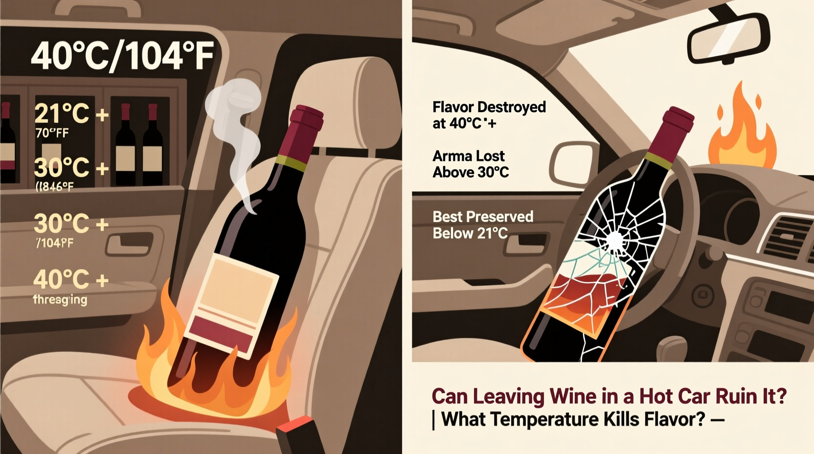can leaving wine in a hot car ruin it what temperature kills flavor