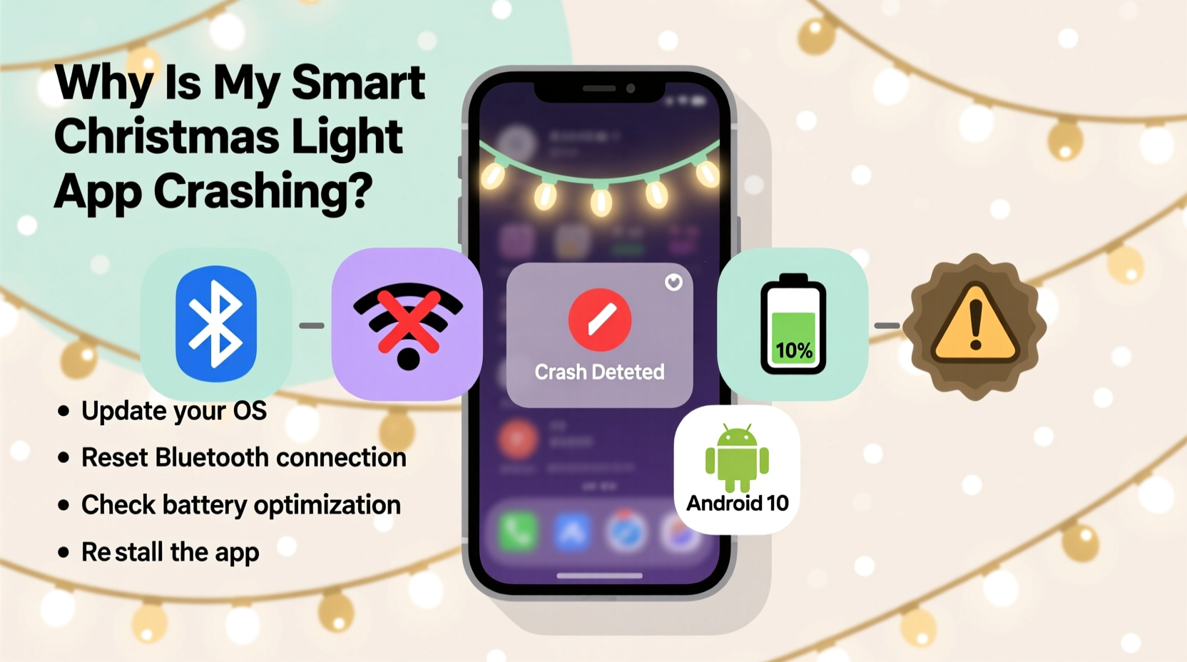 why is my smart christmas light app crashing common device conflicts