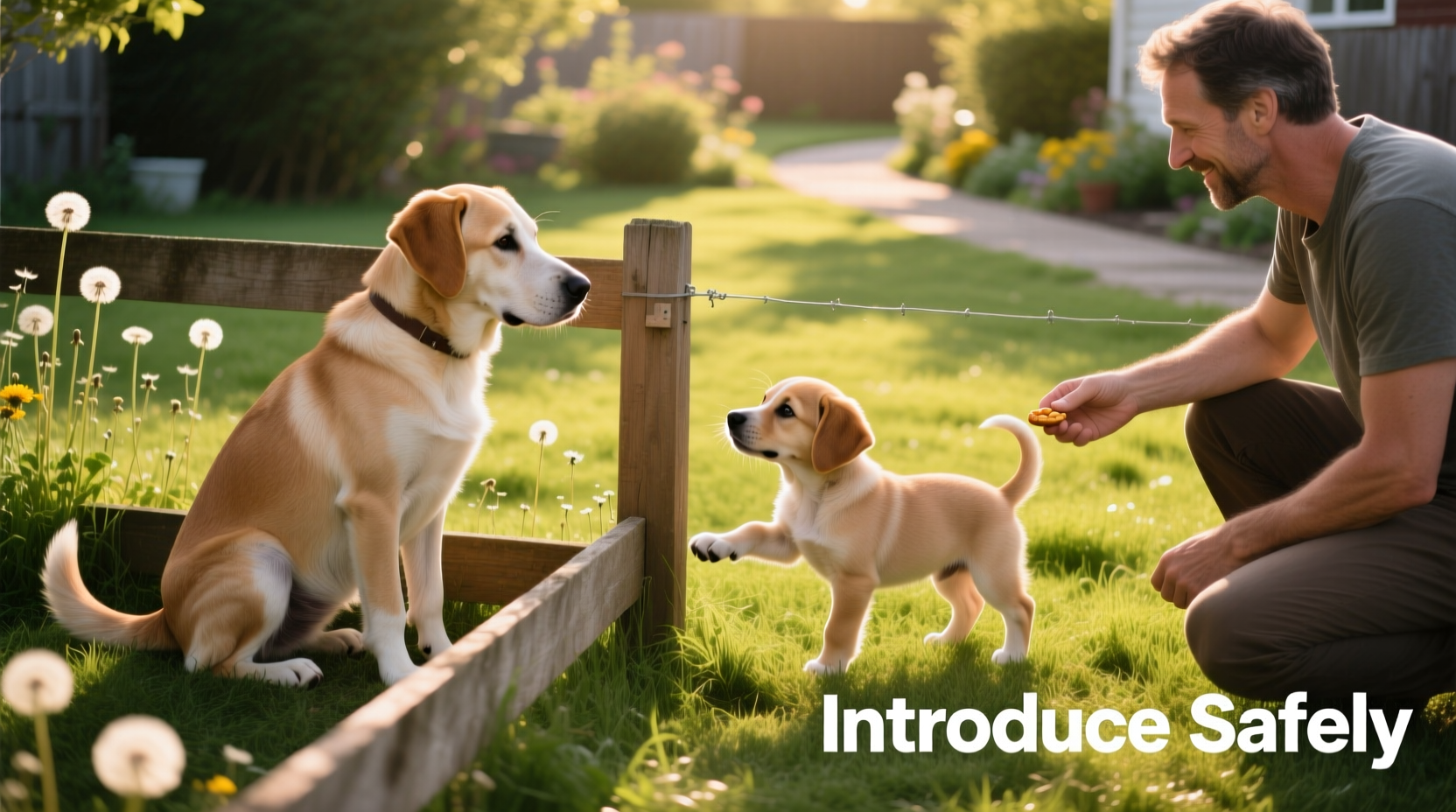 how to introduce a puppy to an older jealous dog safely