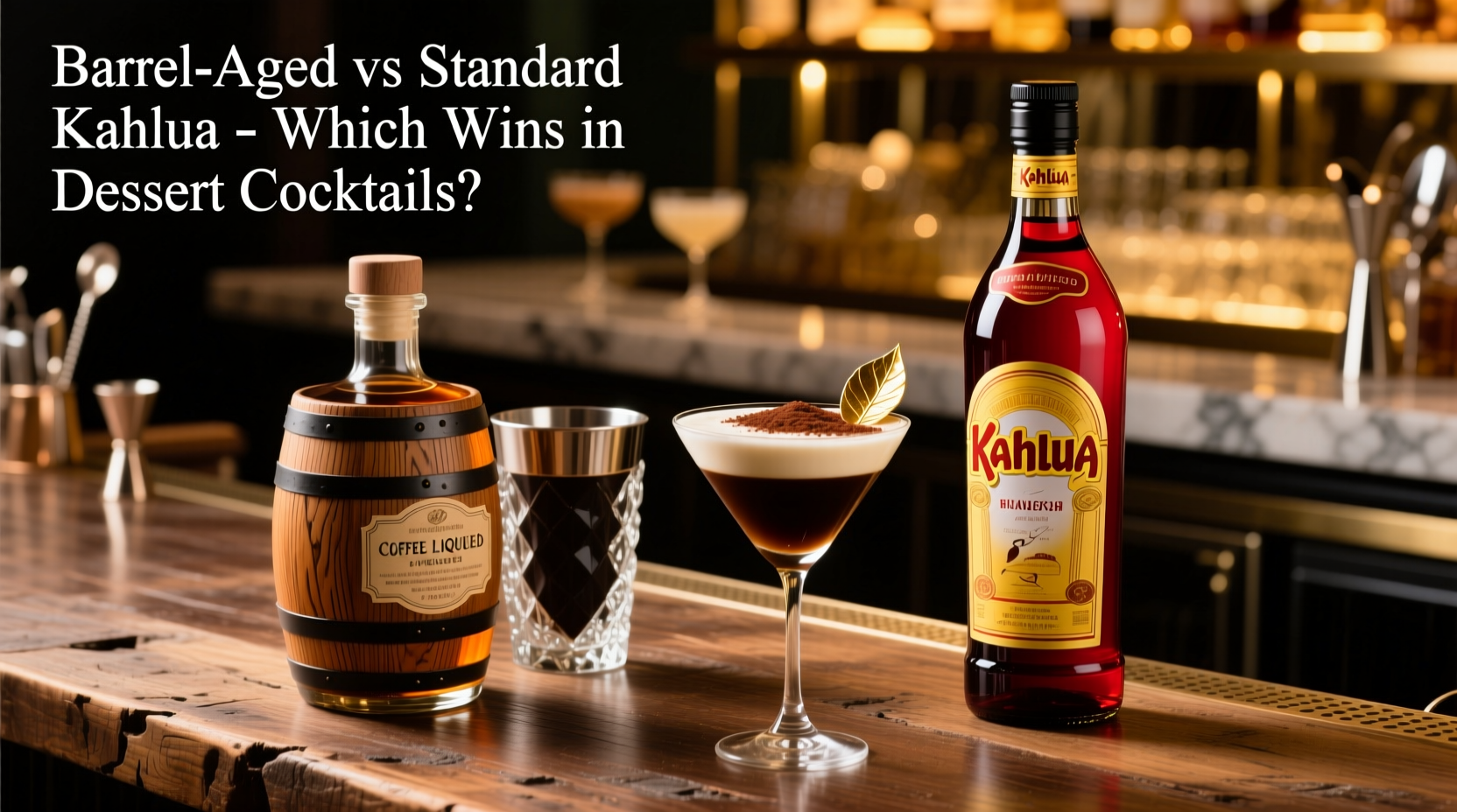 barrel-aged coffee liqueur vs standard Kahlúa which works better in dessert cocktails