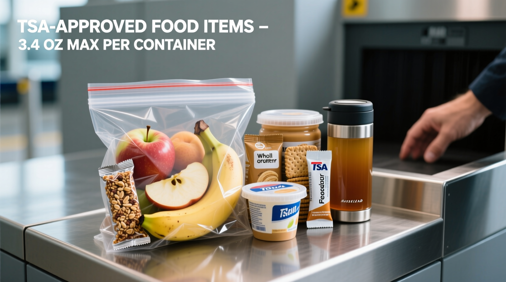 TSA-approved food items in carry-on luggage