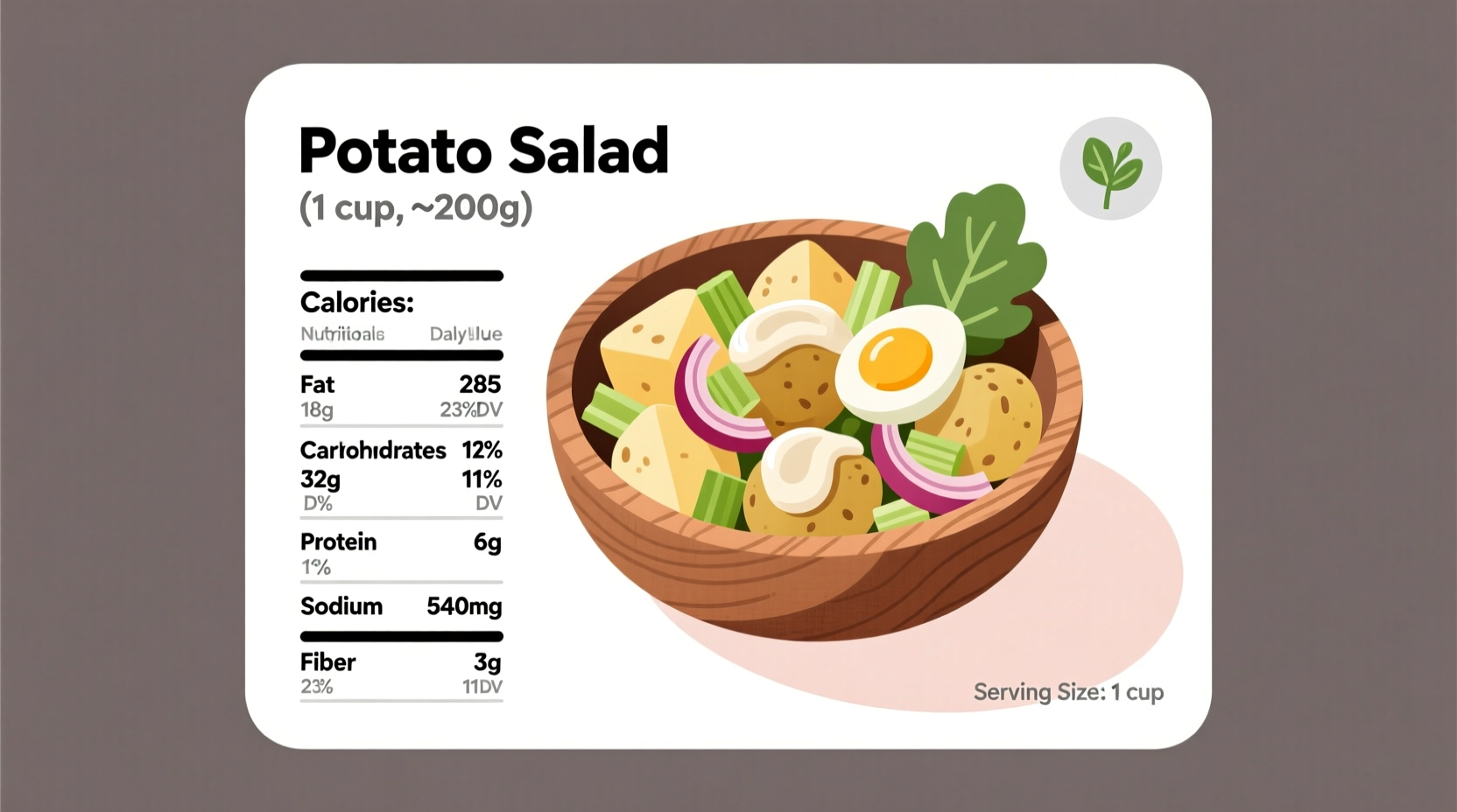 Potato Salad Nutrition Facts: Calories, Macros & Health Data