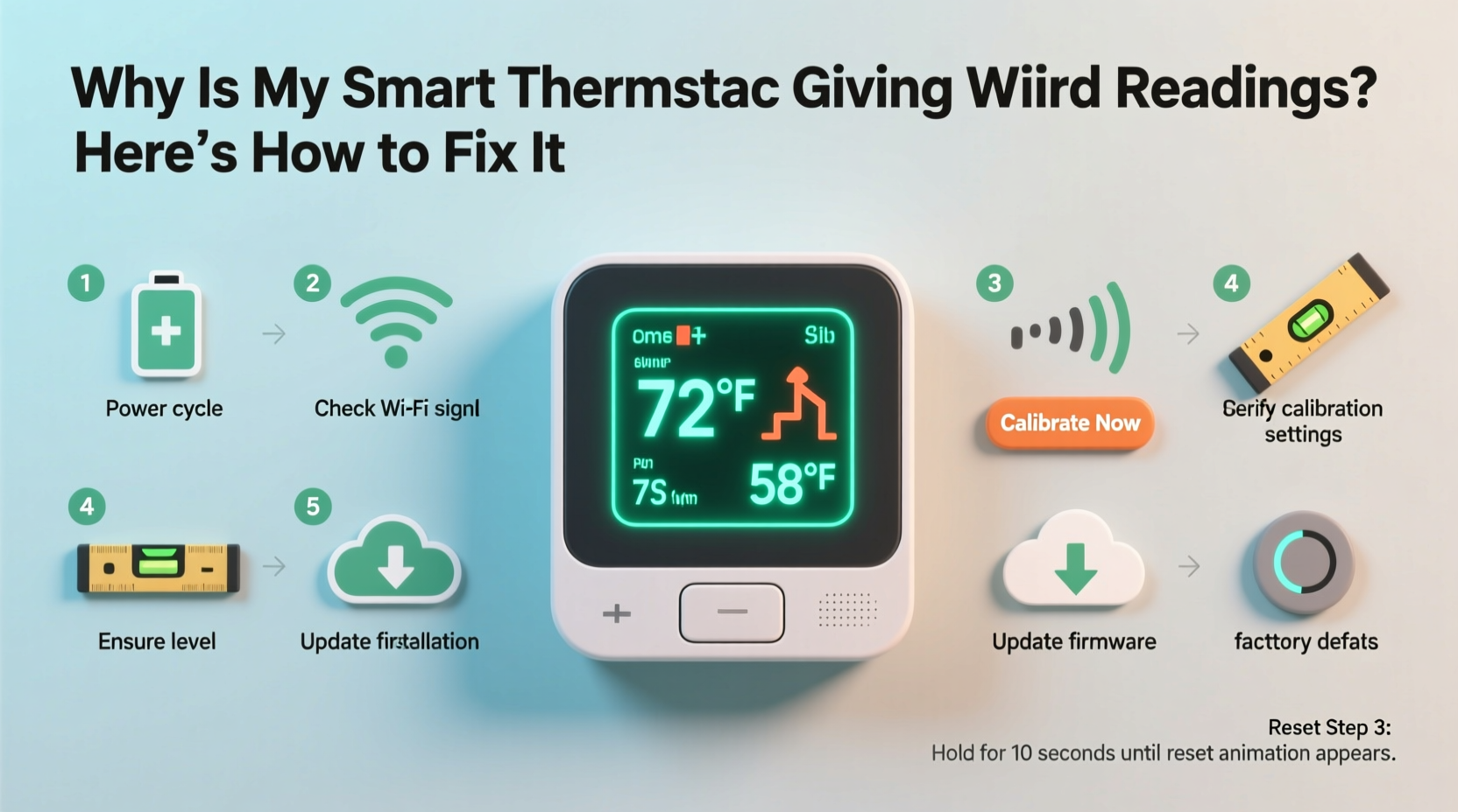 why is my smart thermostat giving weird readings recalibration steps that help
