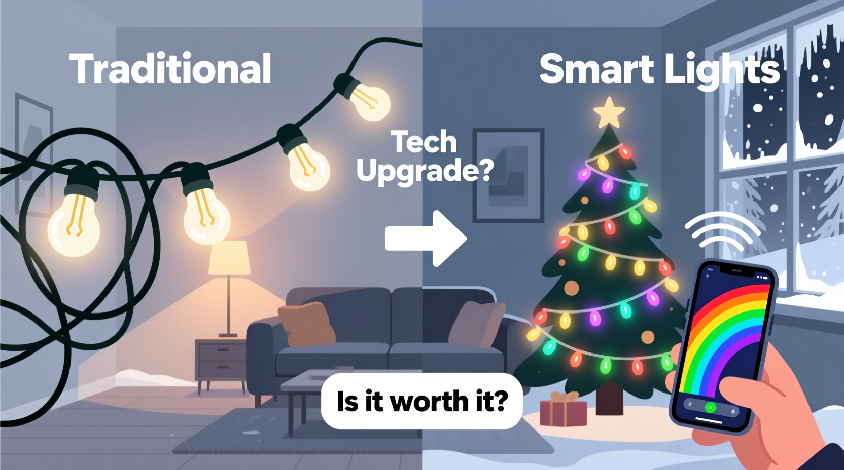 smart christmas lights vs traditional string lights is the tech upgrade worth it