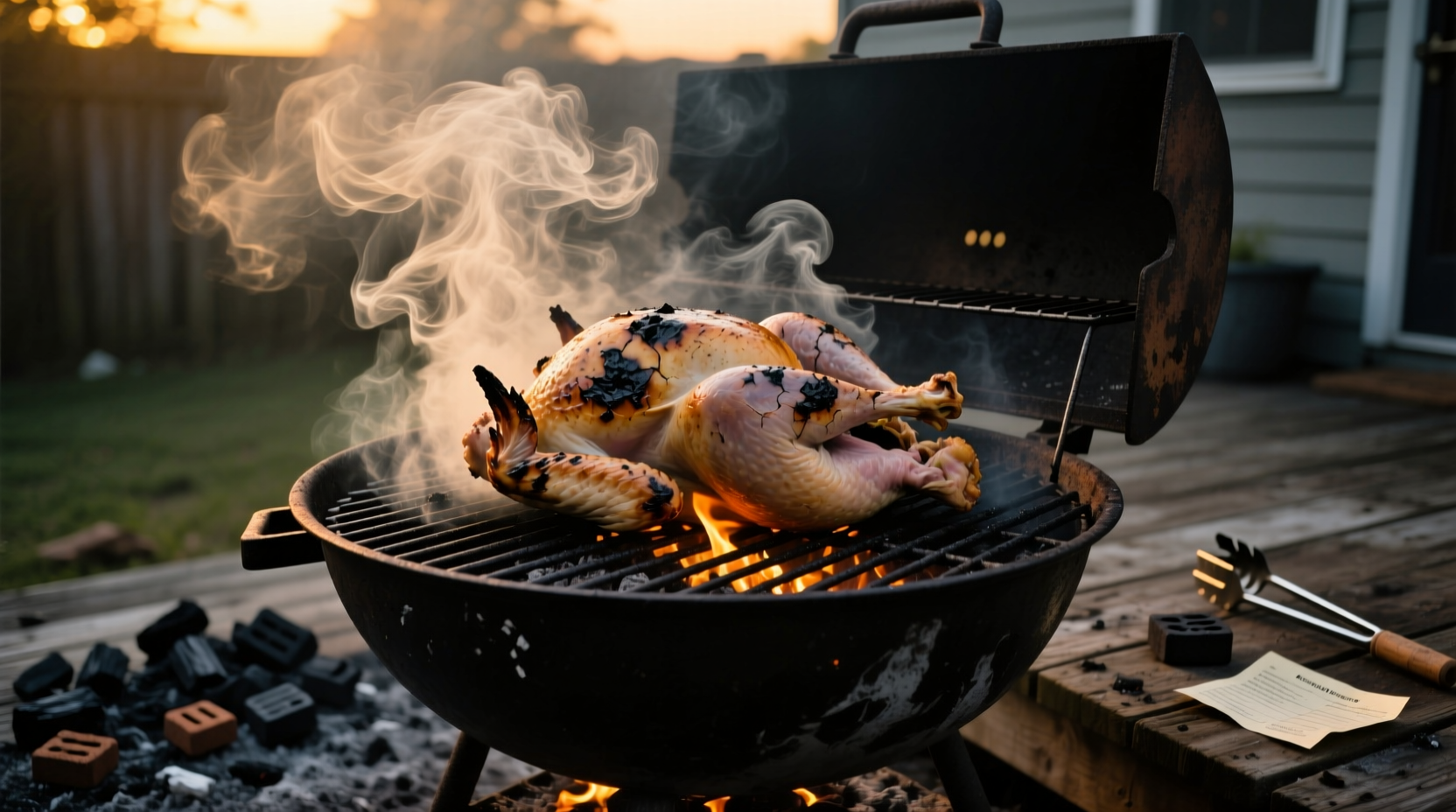 smoke your turkey the wrong way on a charcoal grill