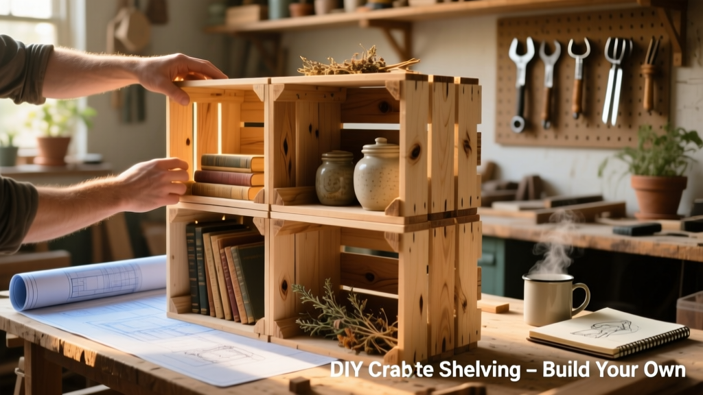 DIY Crate Shelving: Rustic Wood Shelf Build