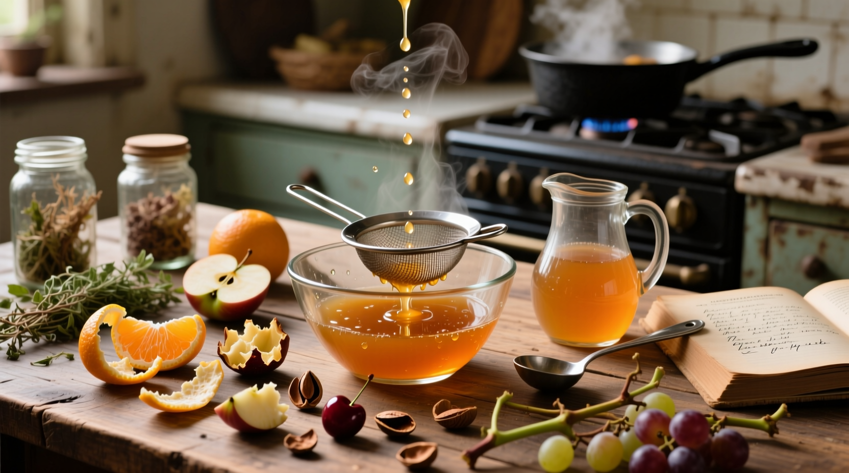 make no cook fruit syrups with peels stems and pits