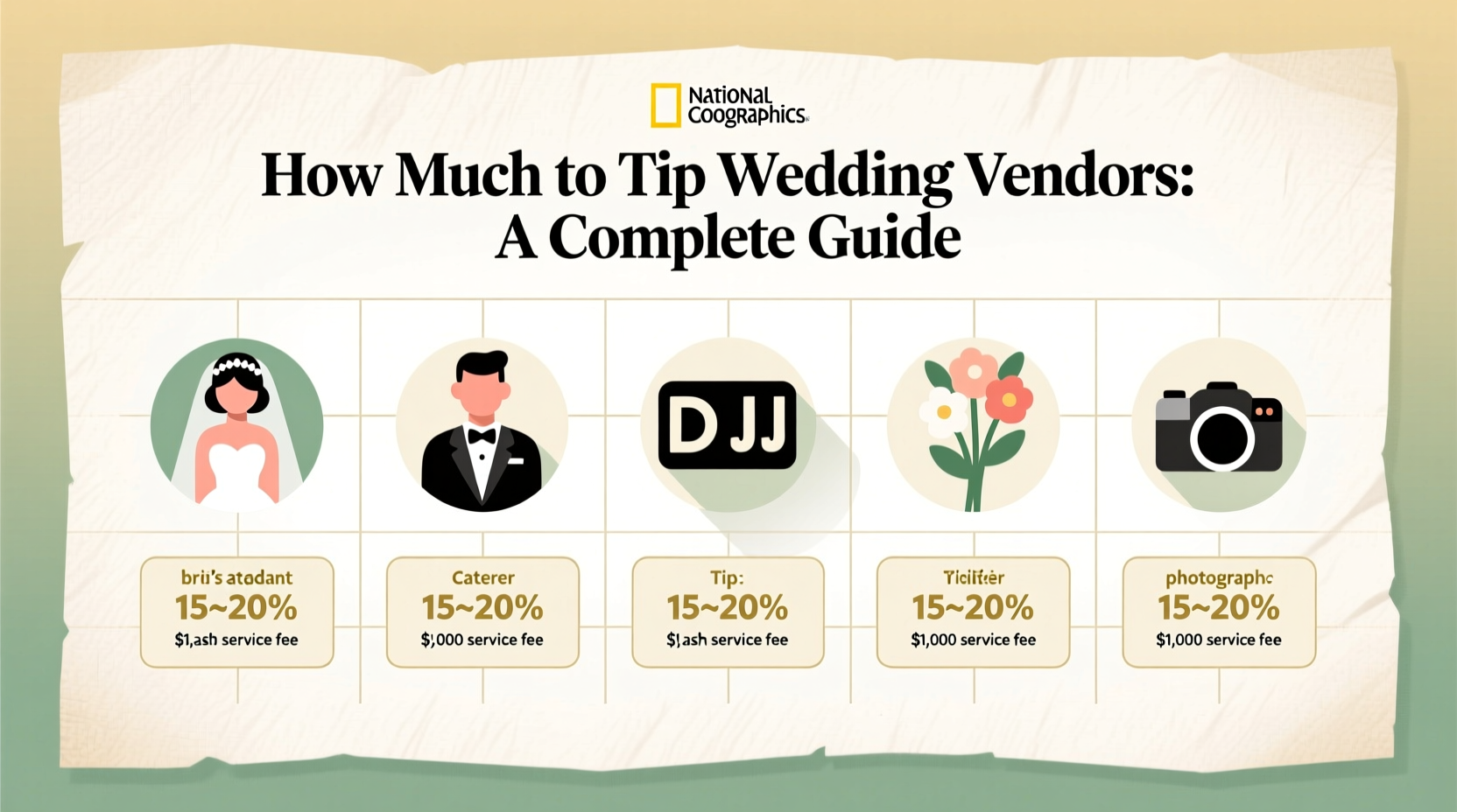 how much to tip wedding vendors