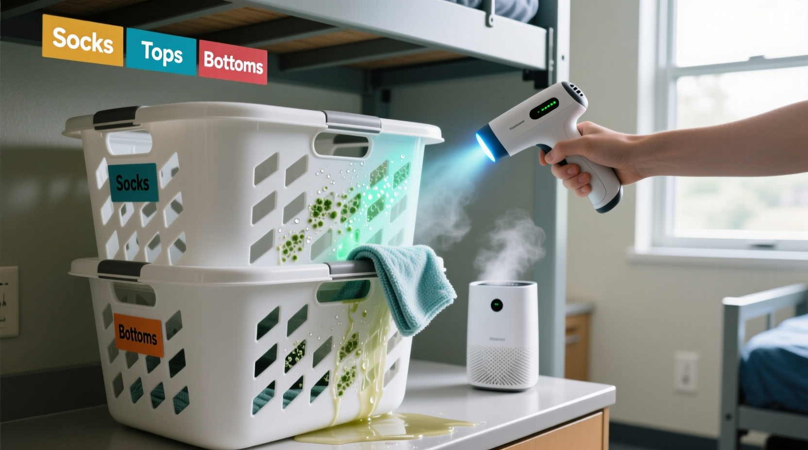 how to deep clean a dorm laundry basket