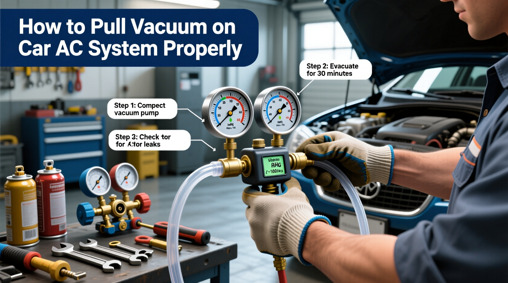 how to pull vacuum on car ac