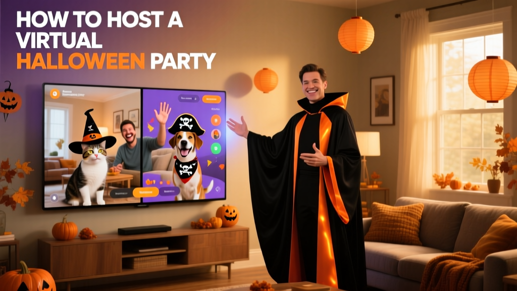 How to Host a Virtual Halloween Party to Bewitch Your Friends—and Their Pets!