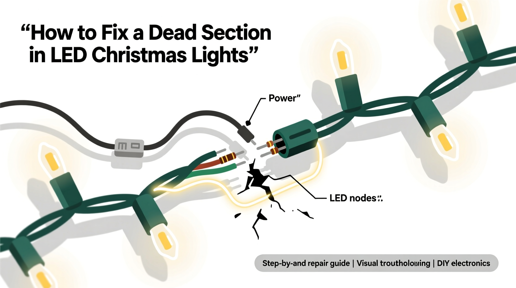 why does my led christmas light strand have a dead section how to fix