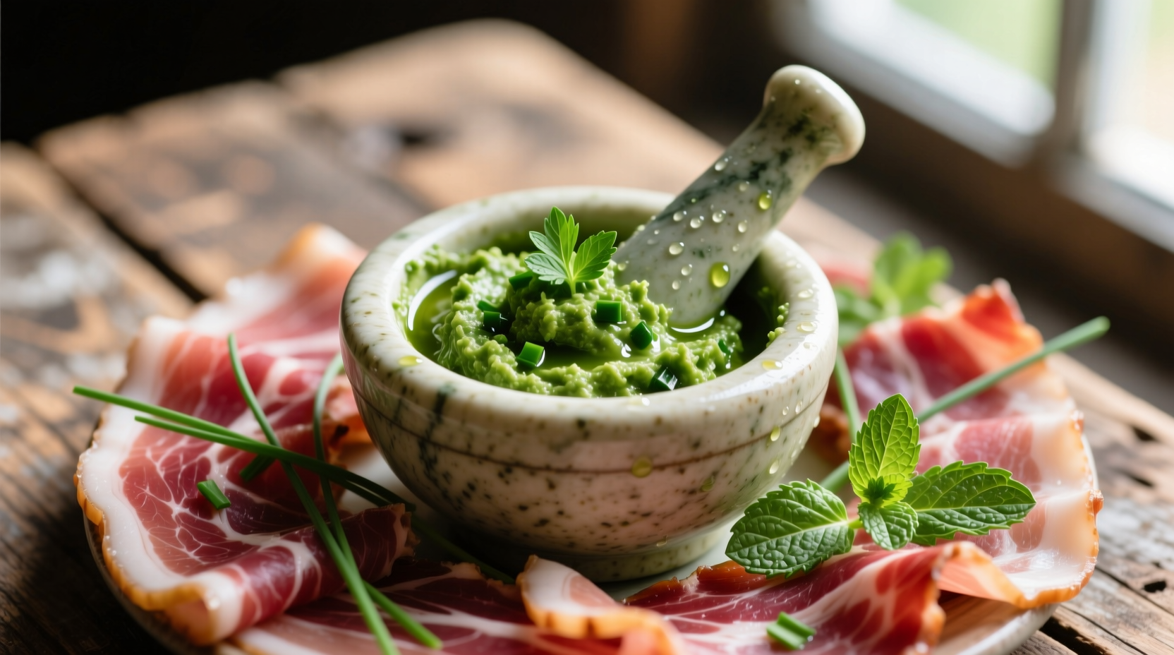 fresh ham green herb paste