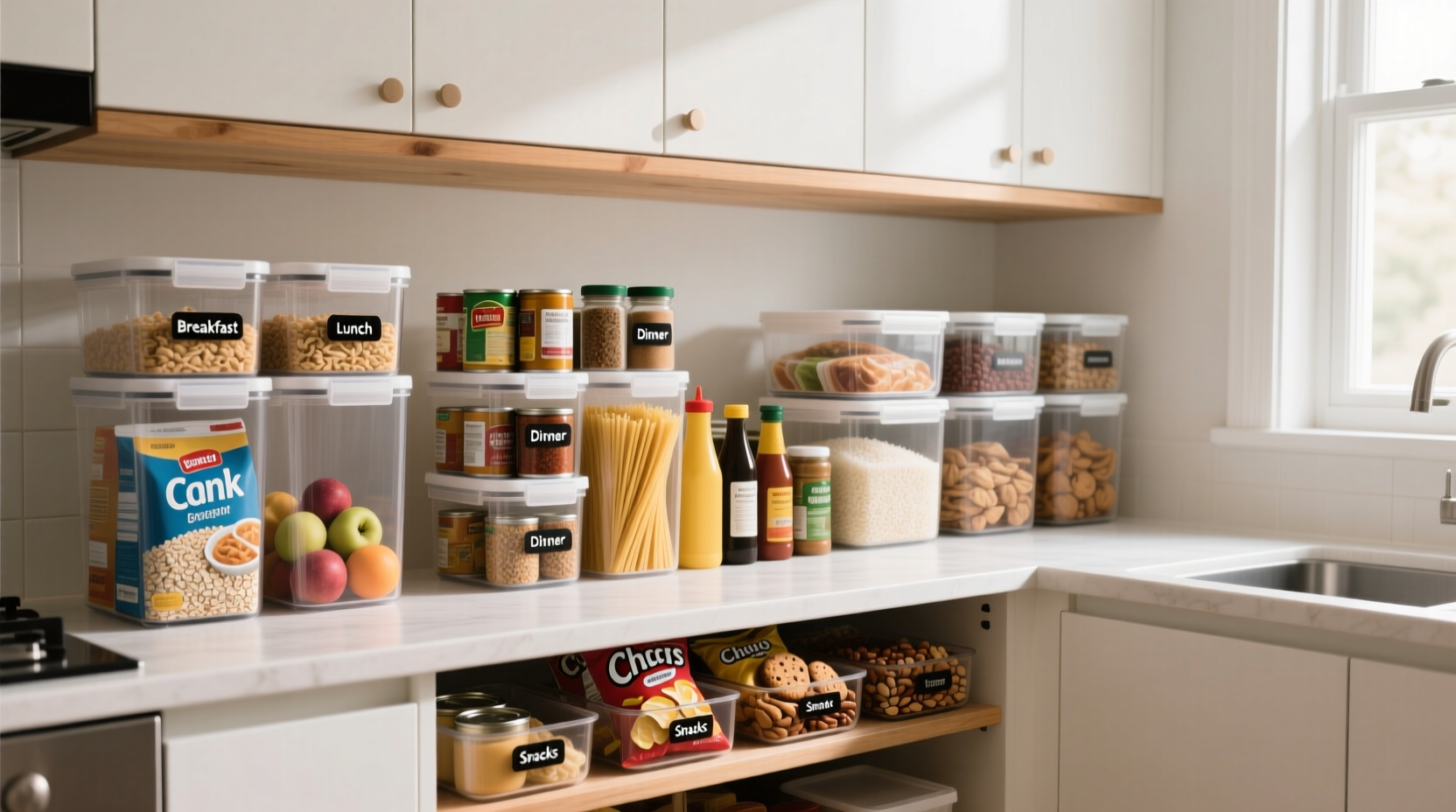 group items in your pantry by meal to remember what to