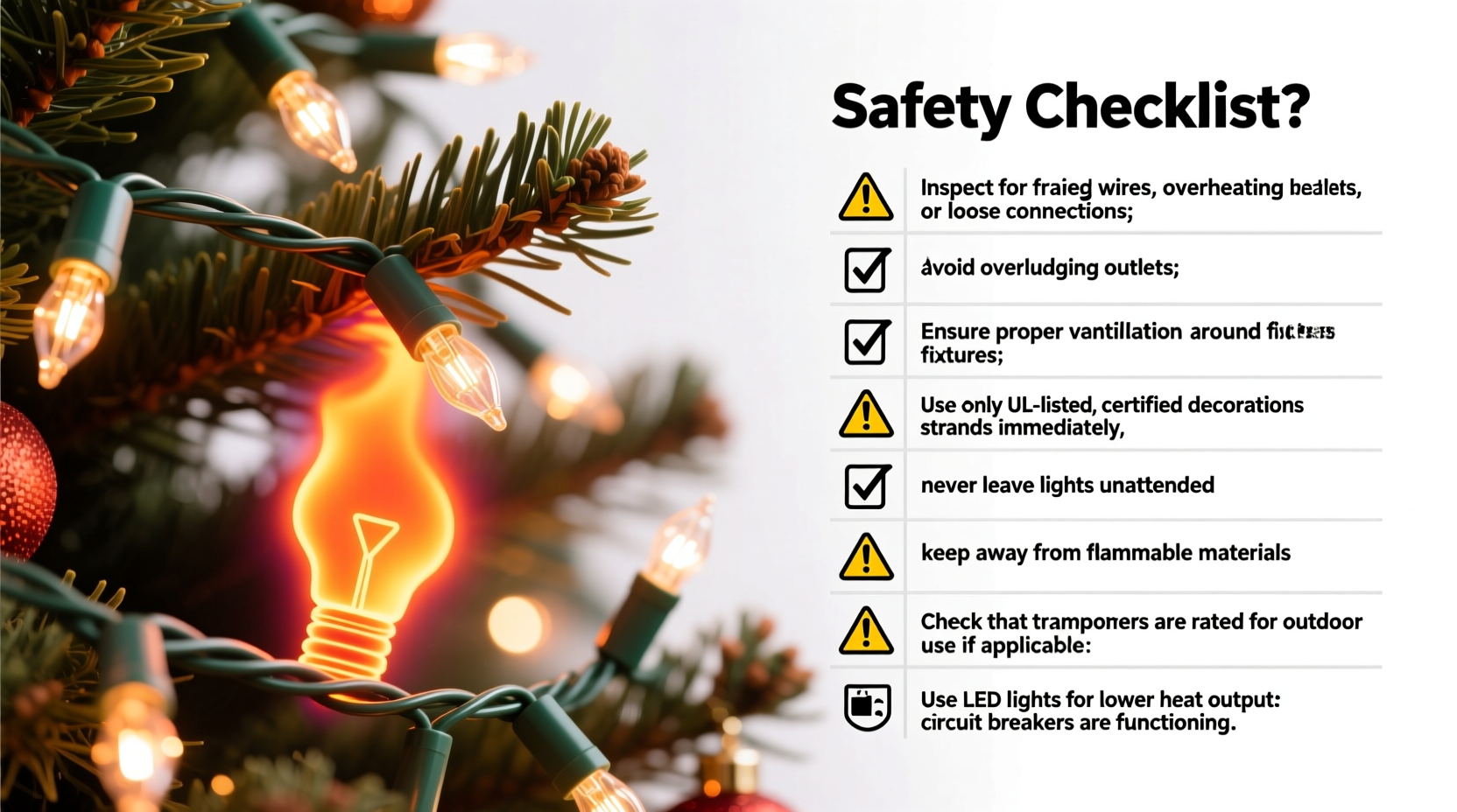 why do christmas lights feel hot to the touch safety check list