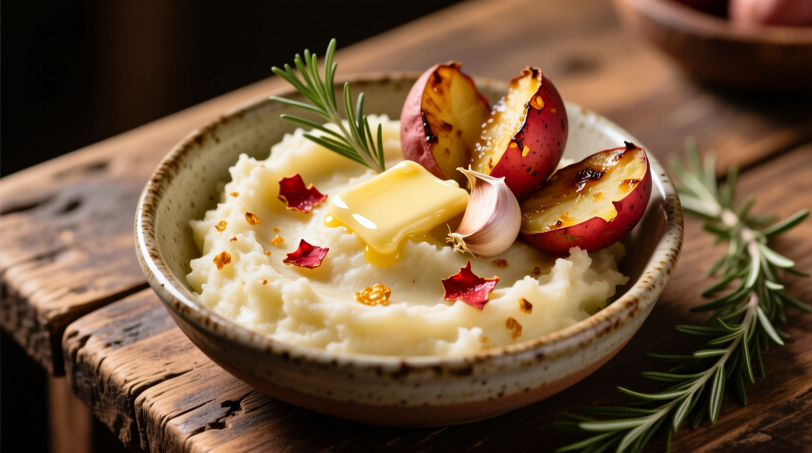 creamy mashed potatoes with garlic and red skins