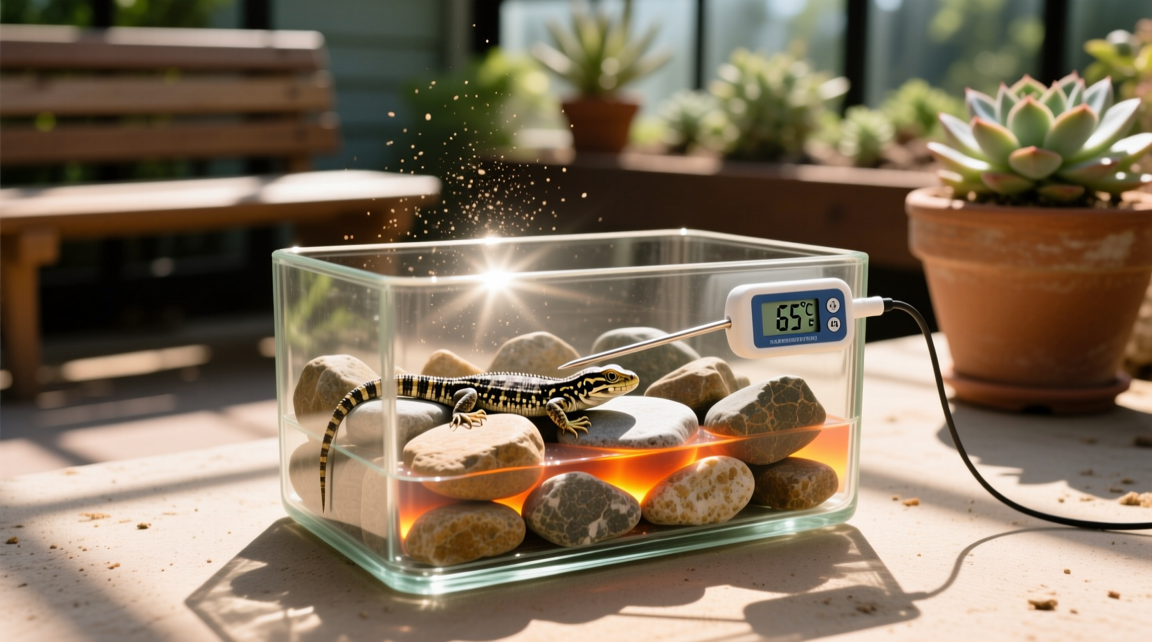 solar pasteurization for reptile decor stones