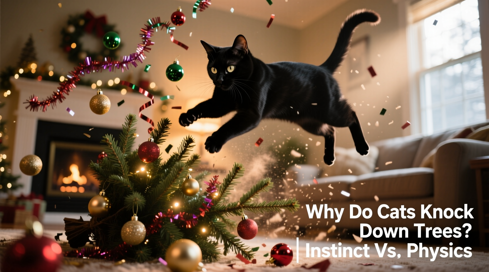 why does my cat keep knocking down the christmas tree physics and feline instincts