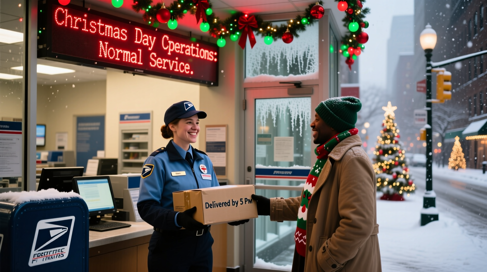 does the post office deliver on christmas
