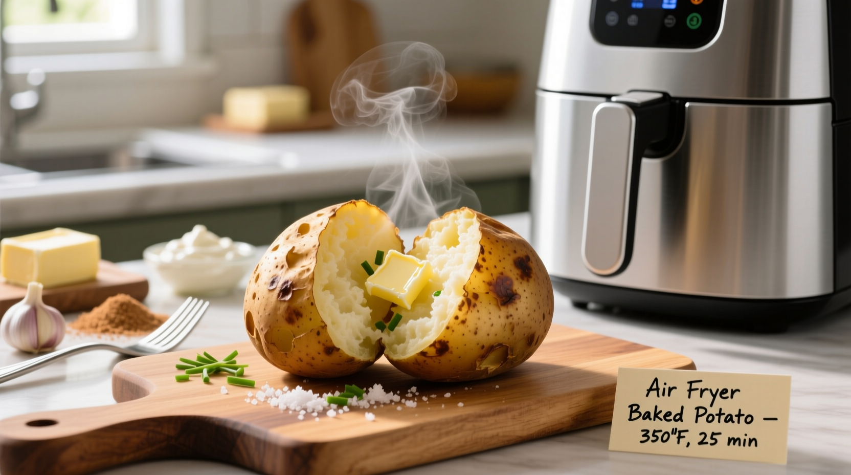 Perfect Air Fryer Baked Potatoes in 25 Minutes (Easy Recipe)