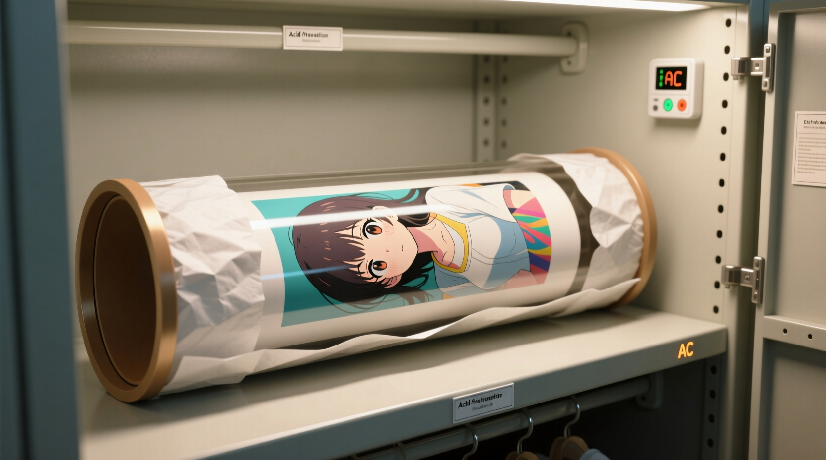 how to store anime prints without curling
