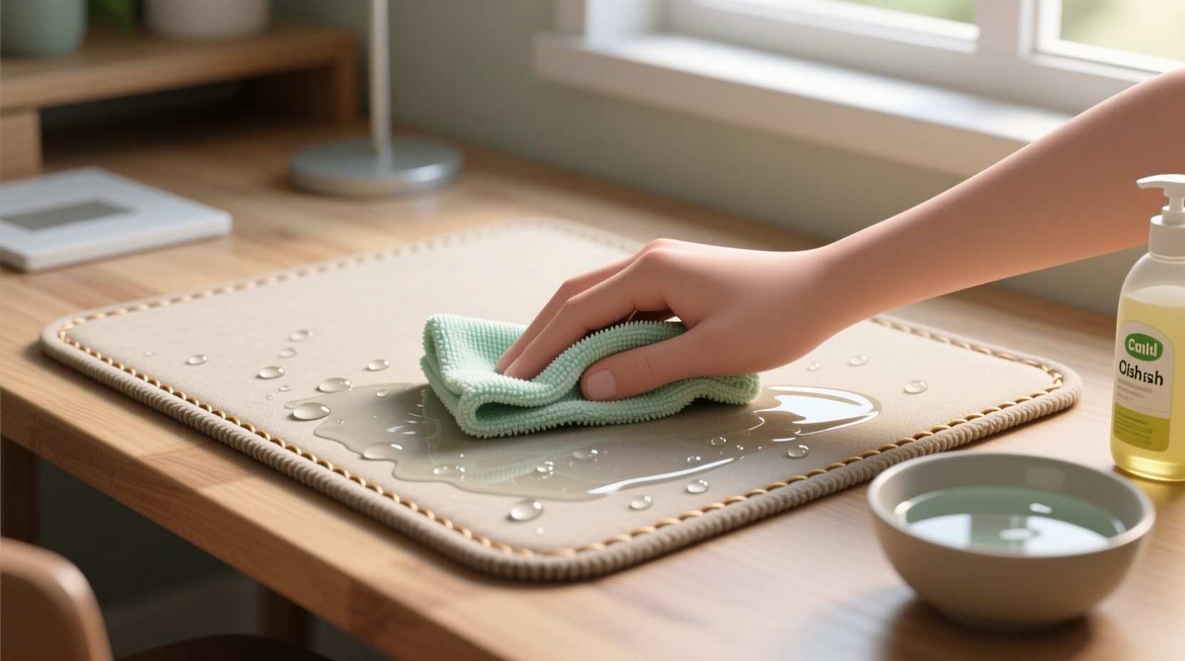 how to clean gaming desk mats safely