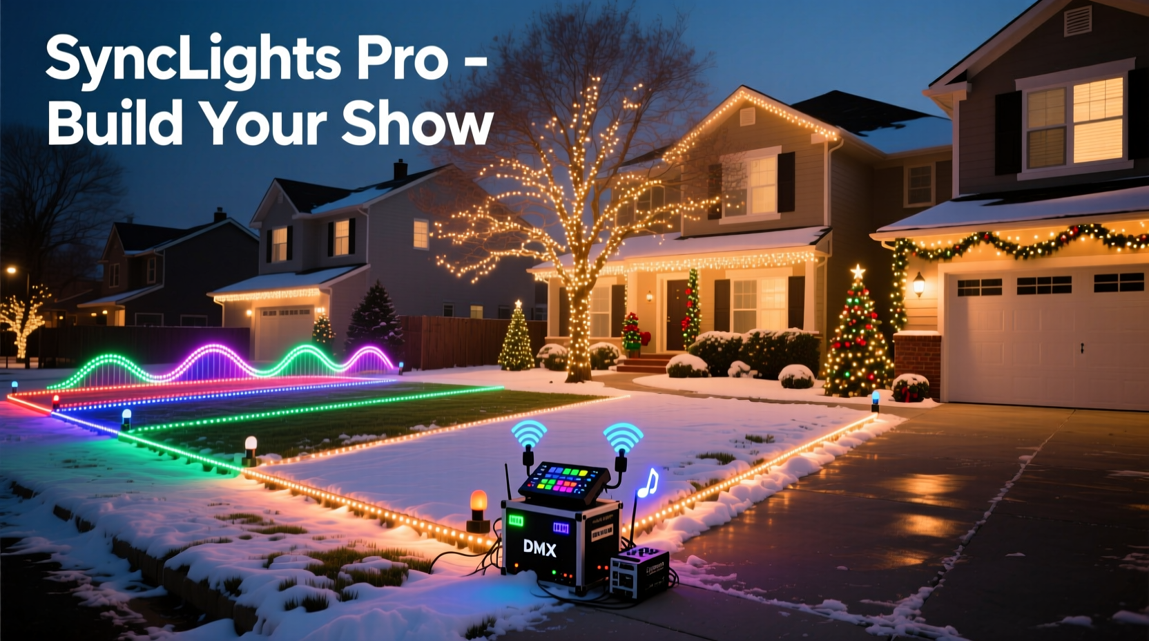 how to build a synchronized christmas light show with multiple zones