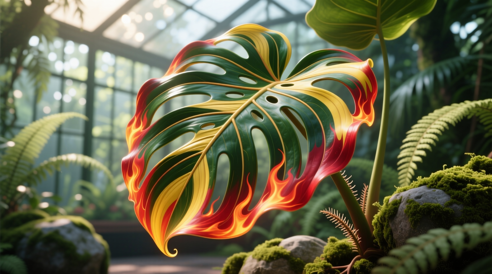 variegated ring of fire philodendron
