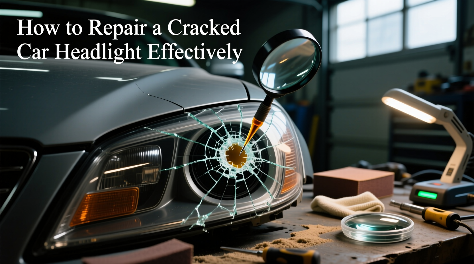 how to repair a cracked car headlight