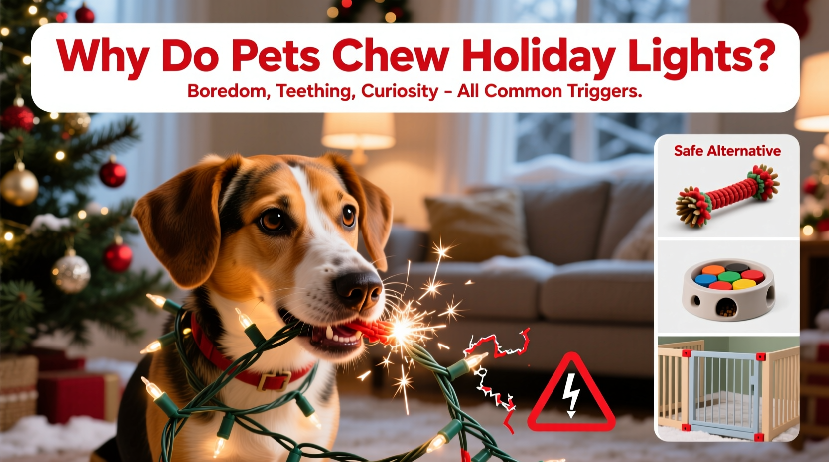 why does my pet chew christmas lights and how to stop it humanely