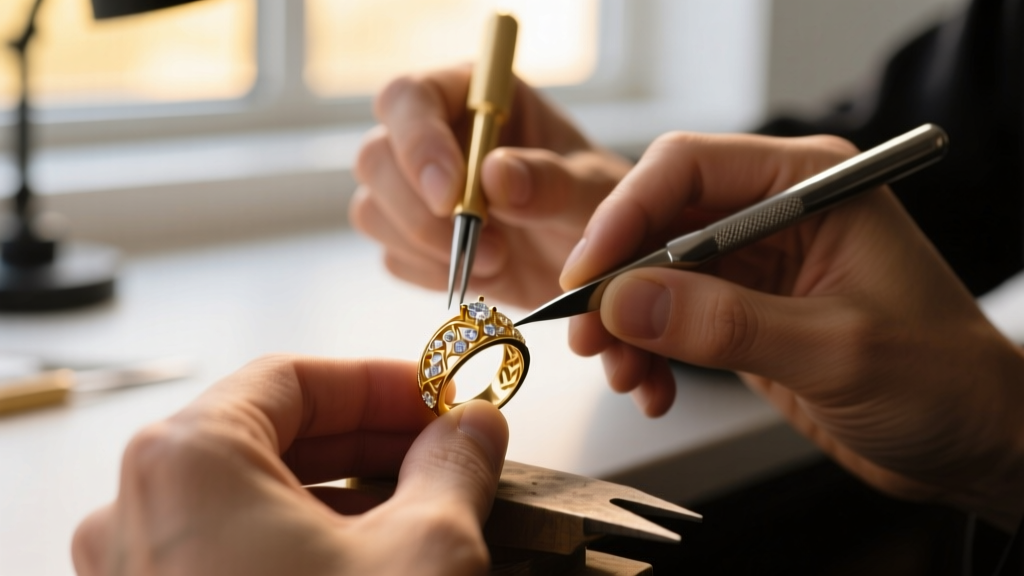Jeweler's loupe view of a 4mm soldered sterling silver jump ring securing a heavy starfish charm to a durable braided thread