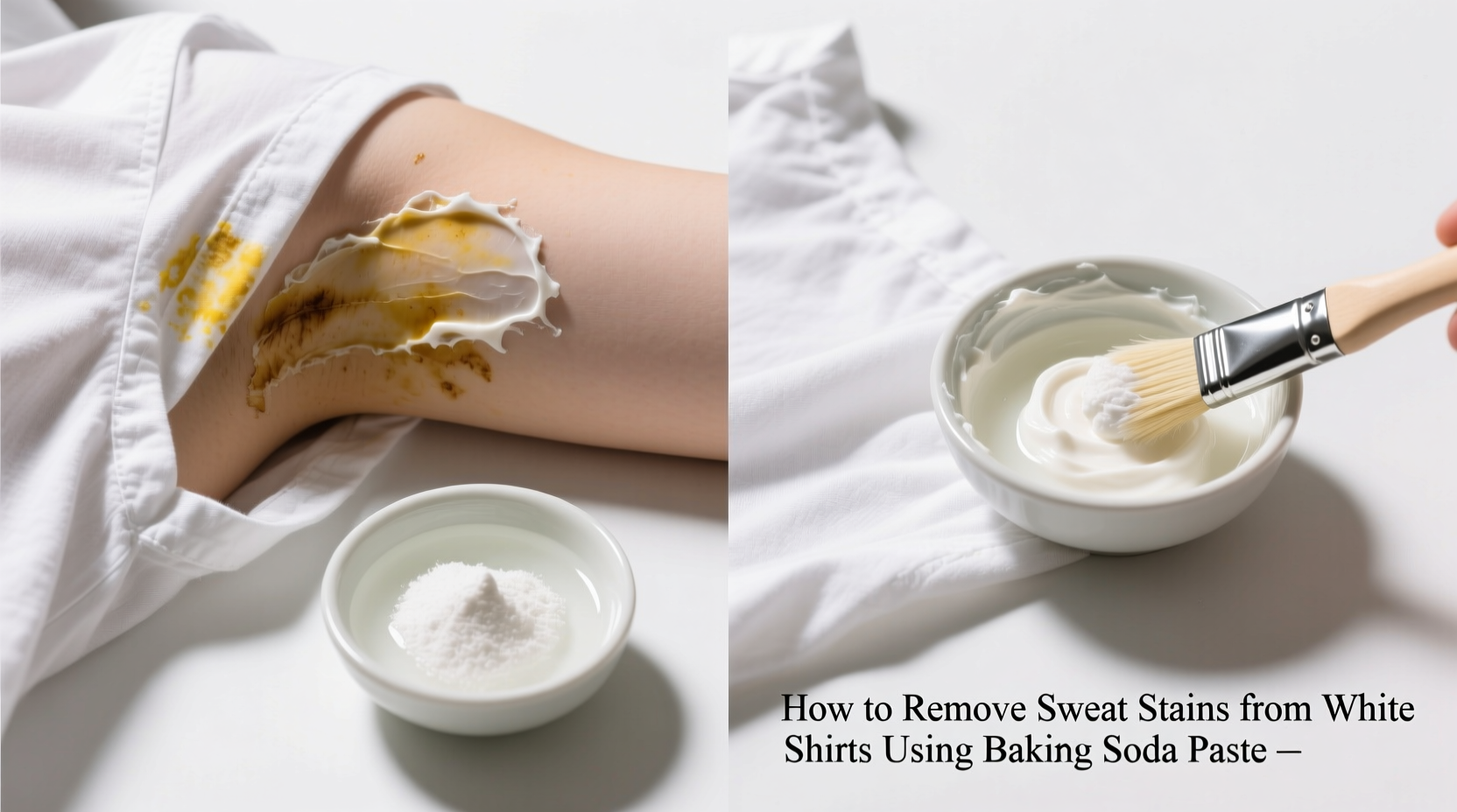 how to remove sweat stains from white shirts using baking soda paste