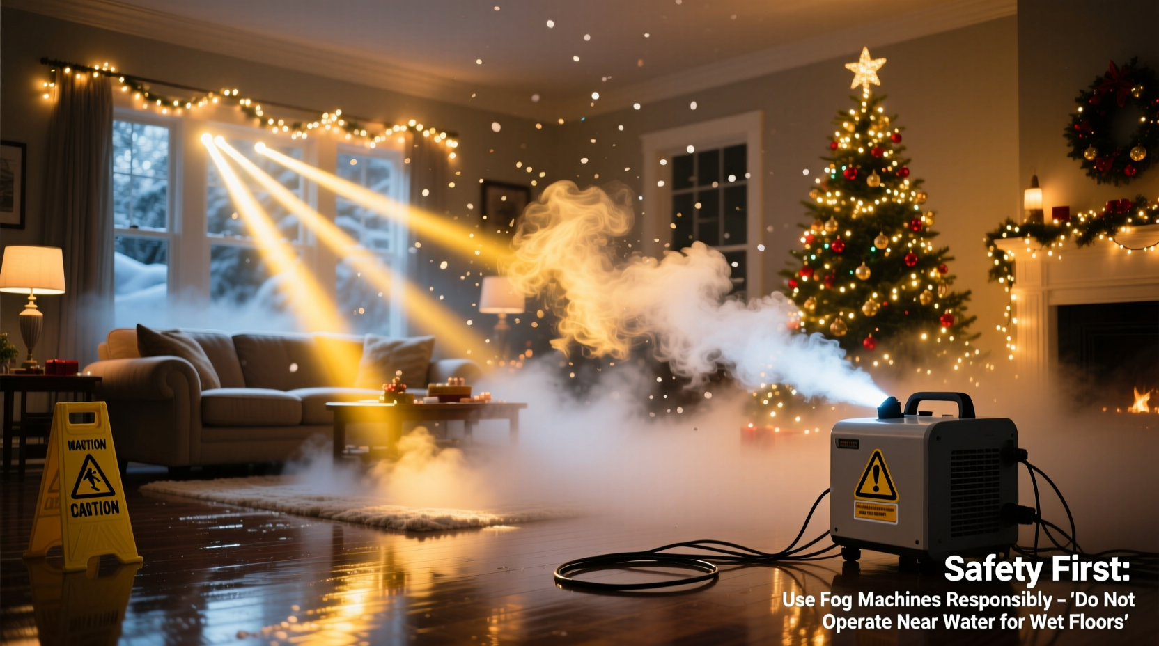do fog machines enhance christmas light beams indoors or create hazards
