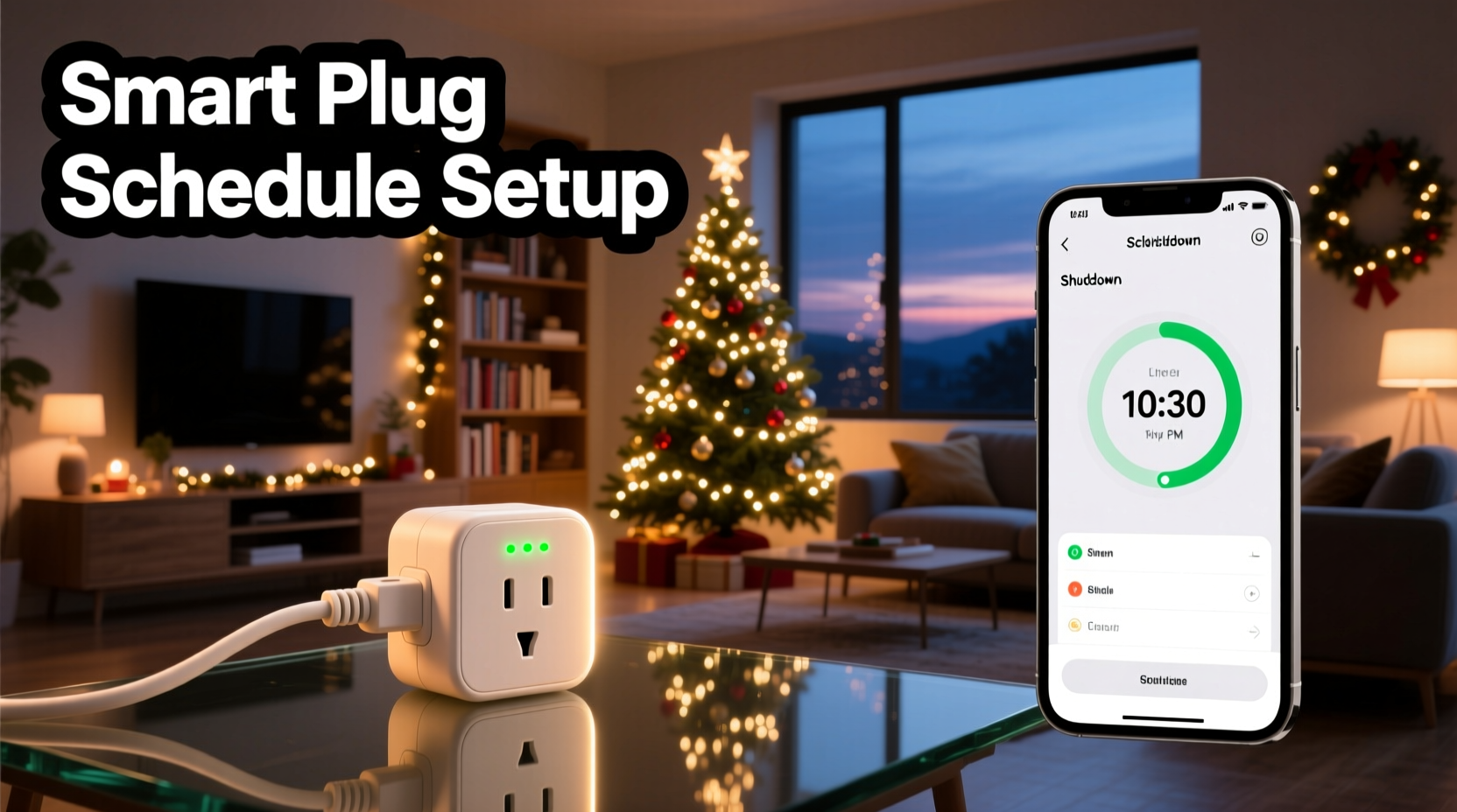 how to use smart plugs to schedule christmas tree light shutdowns