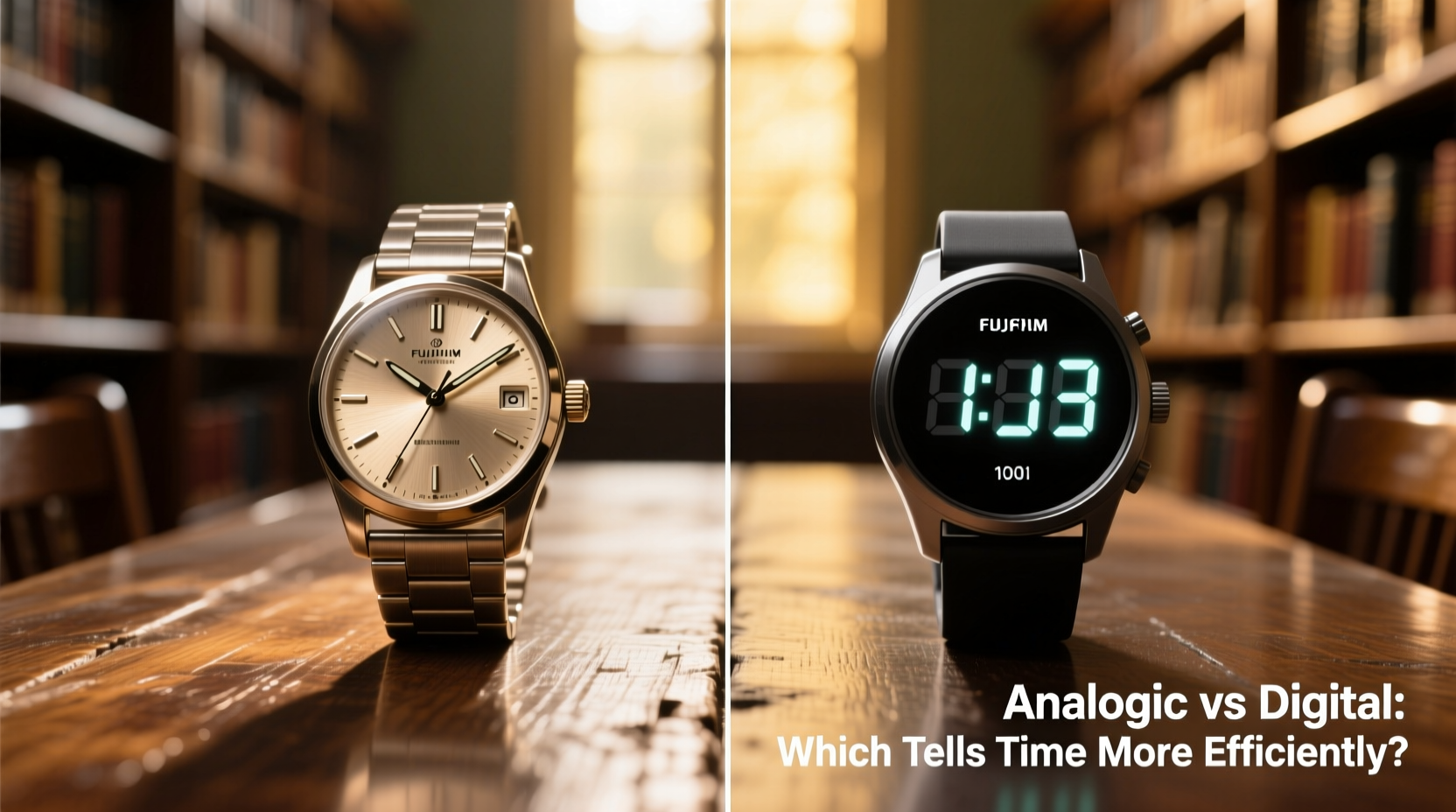 analog watch vs digital face which tells time more efficiently