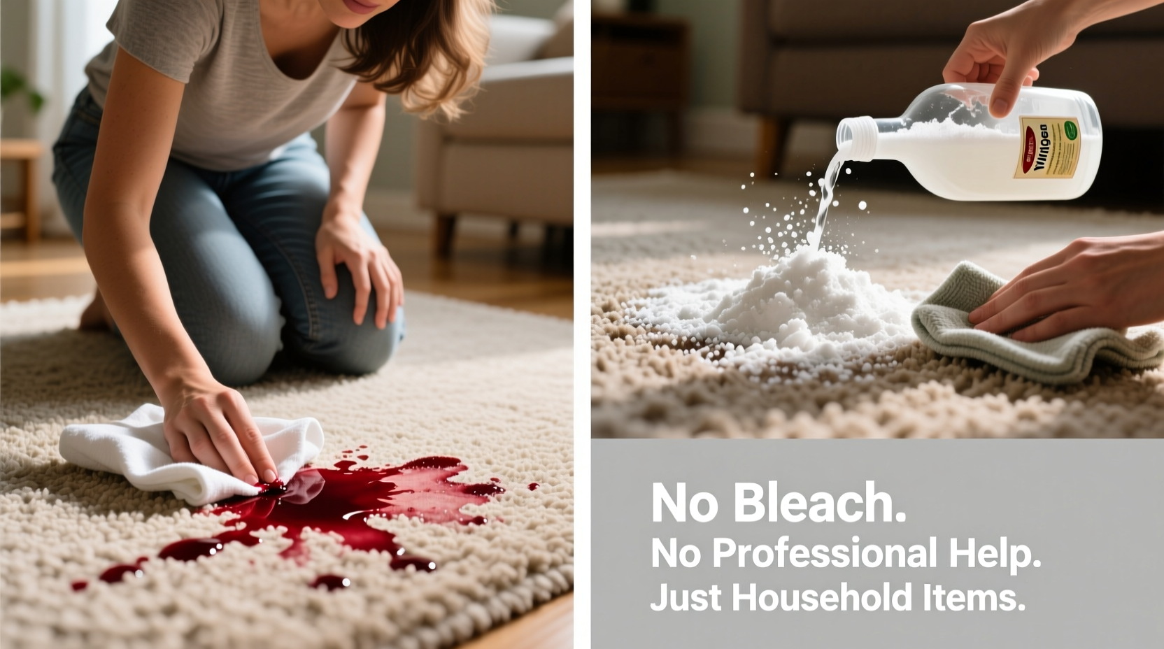 how to remove red wine stains from carpet without bleach or professional help