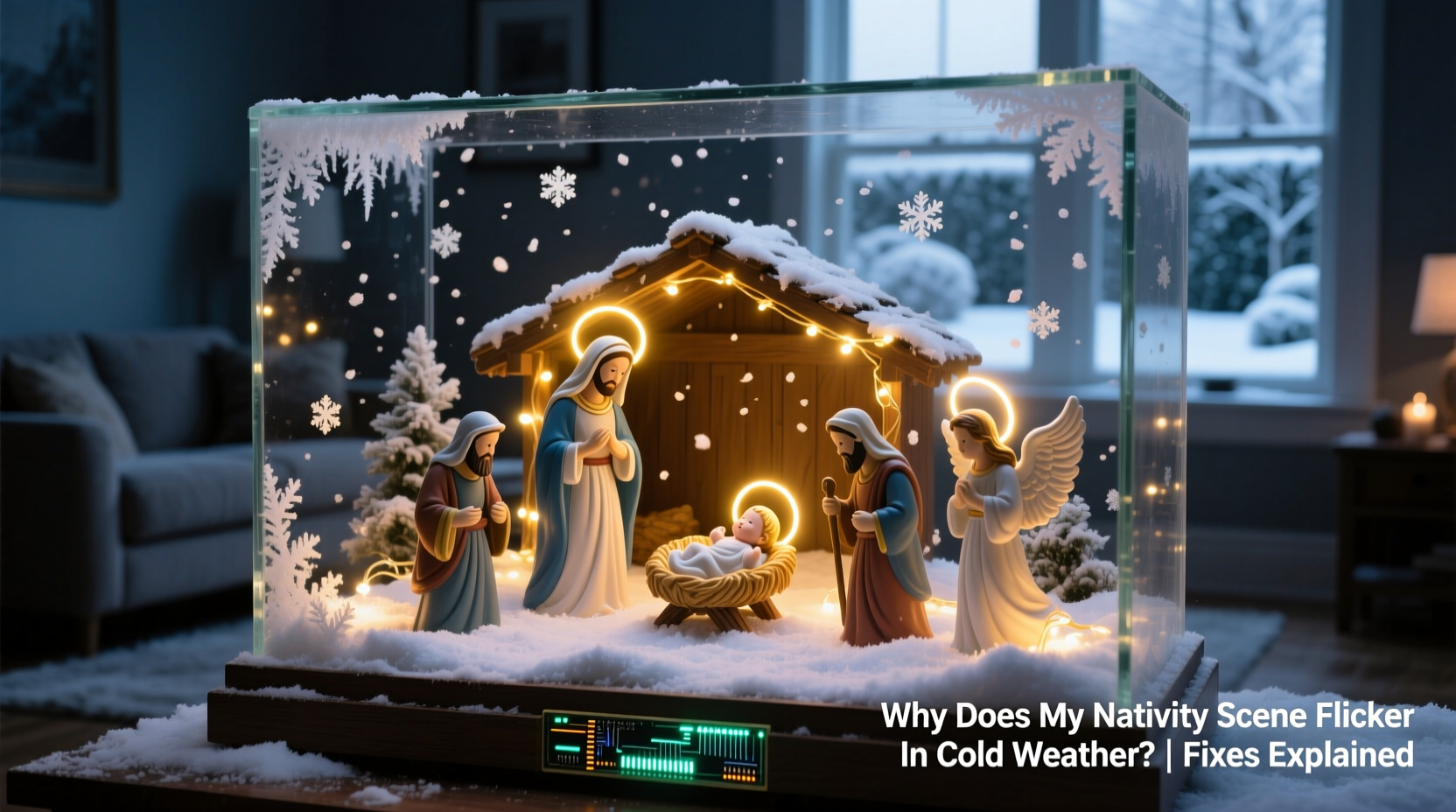 why does my illuminated nativity scene flicker in cold weather fixes