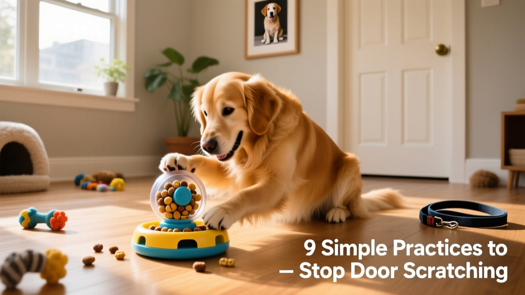 Dog playing with a puzzle toy filled with treats