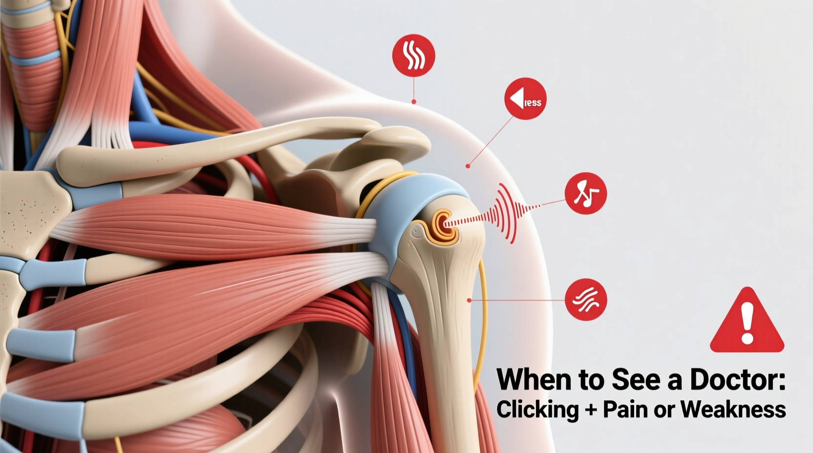 why does my shoulder click when i rotate it warning signs to watch for