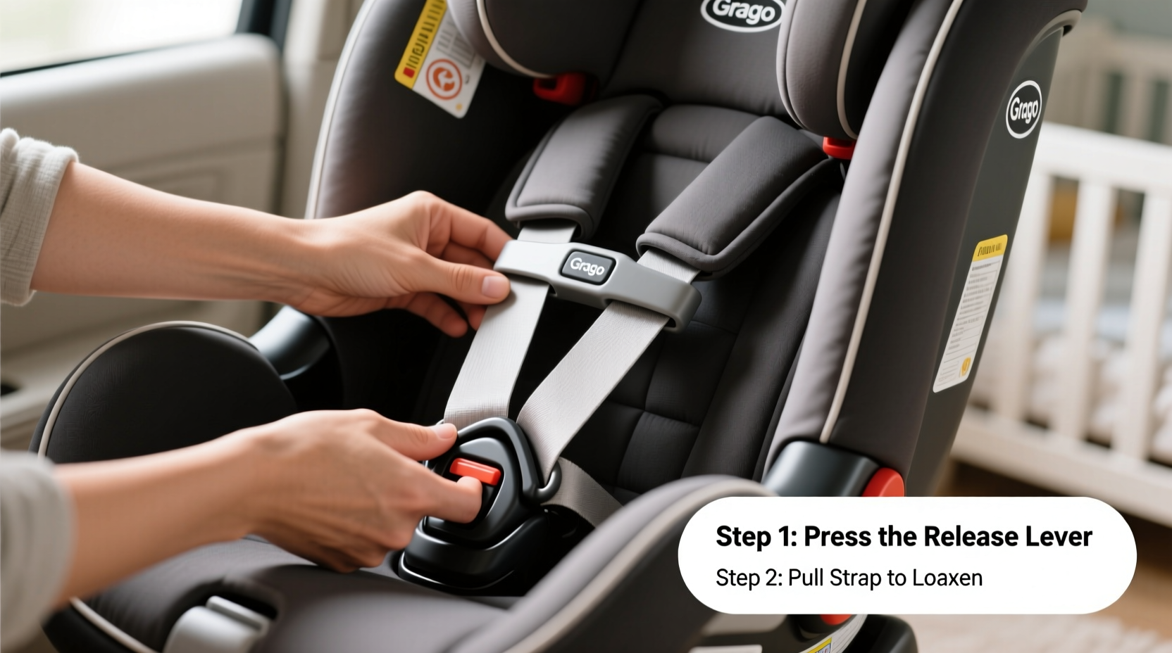 how do you loosen straps on graco car seat