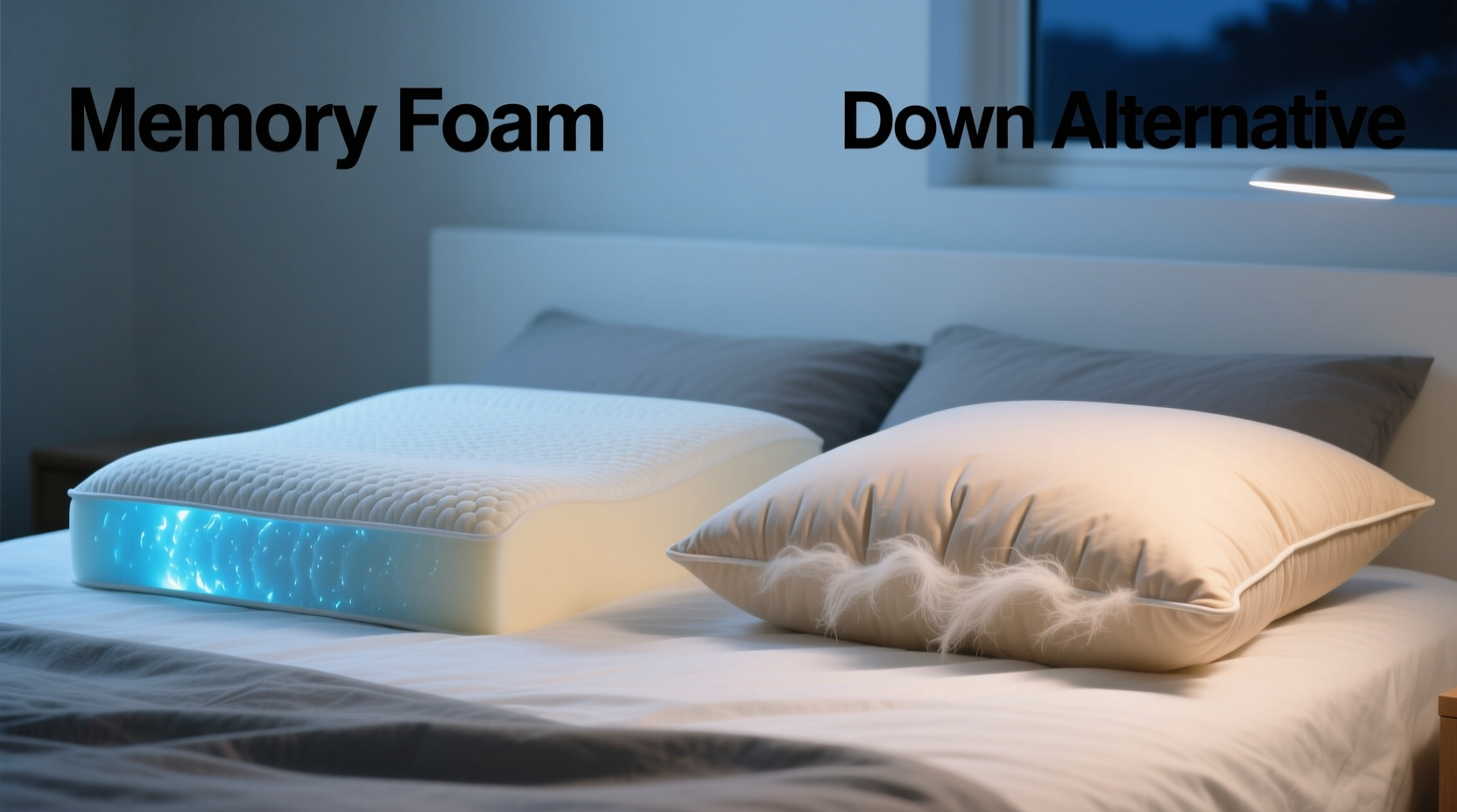 memory foam vs down alternative pillows which keeps cool at night