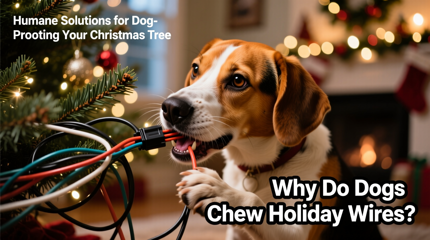 why does my dog chew on christmas tree wires and how to stop it humanely