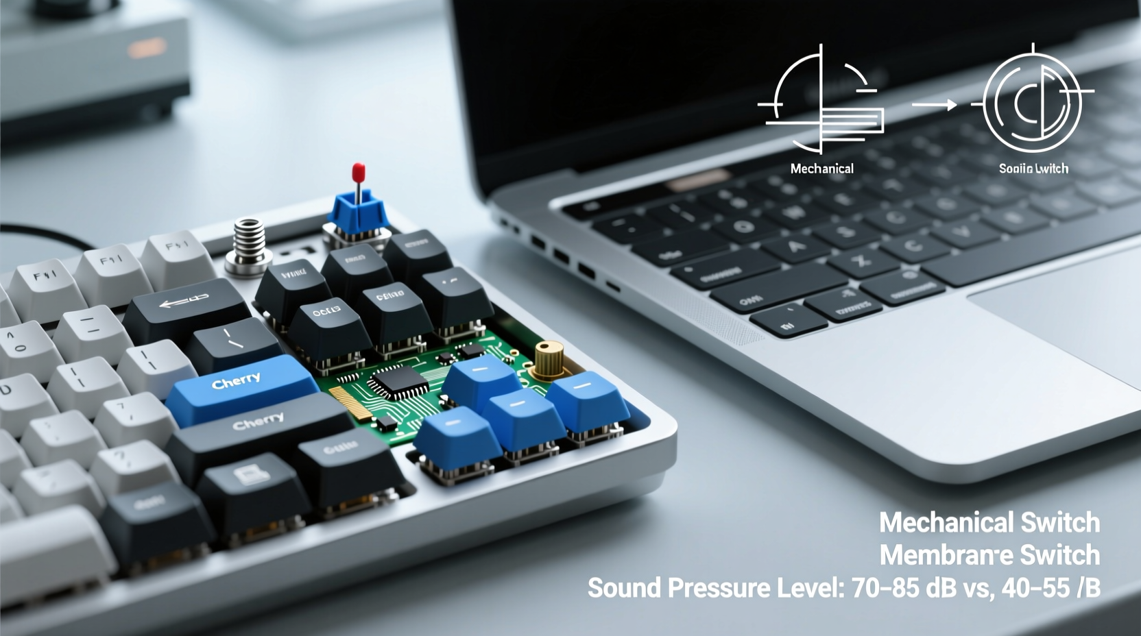 why are mechanical keyboards louder than laptop keyboards