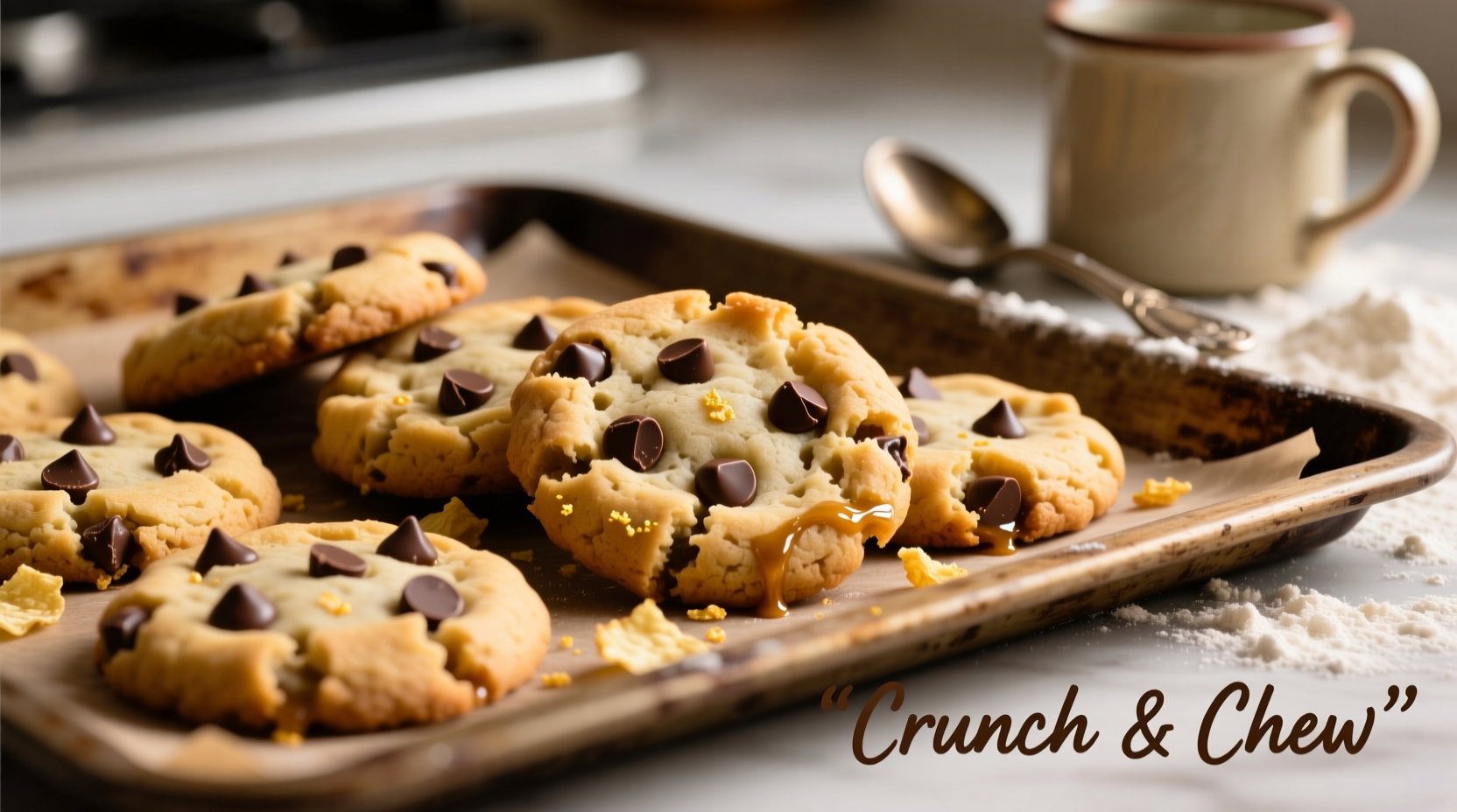 Potato chip chocolate chip cookies on baking sheet