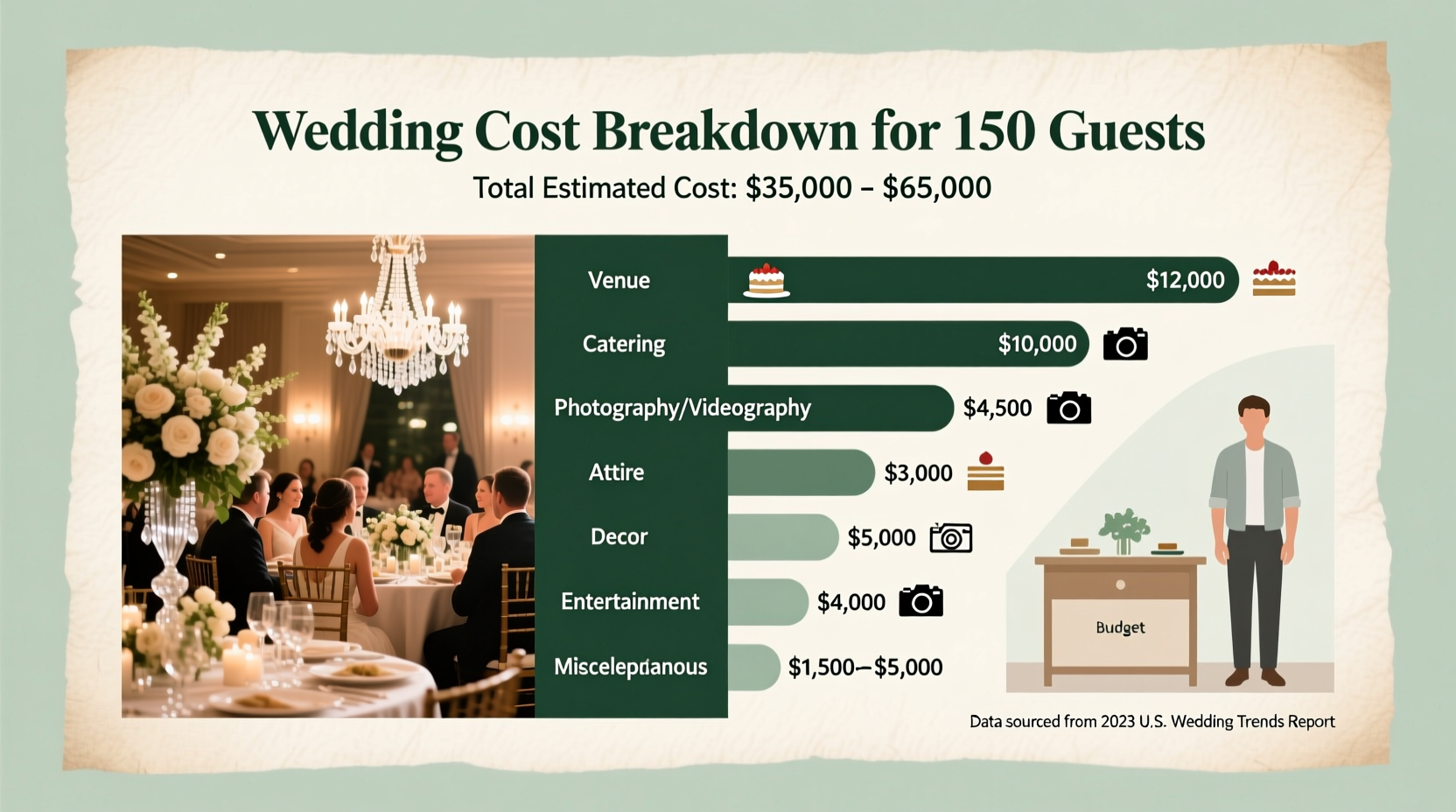 how much does a wedding cost for 150 people