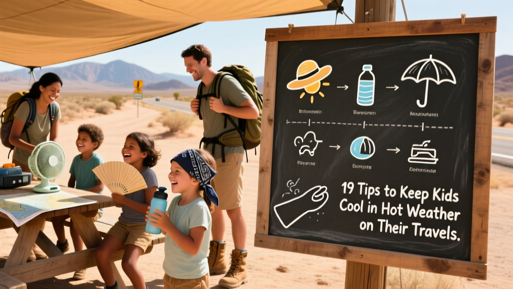 19 Practical, Tested Tips to Keep Kids Cool in Hot Weather on Their Travels