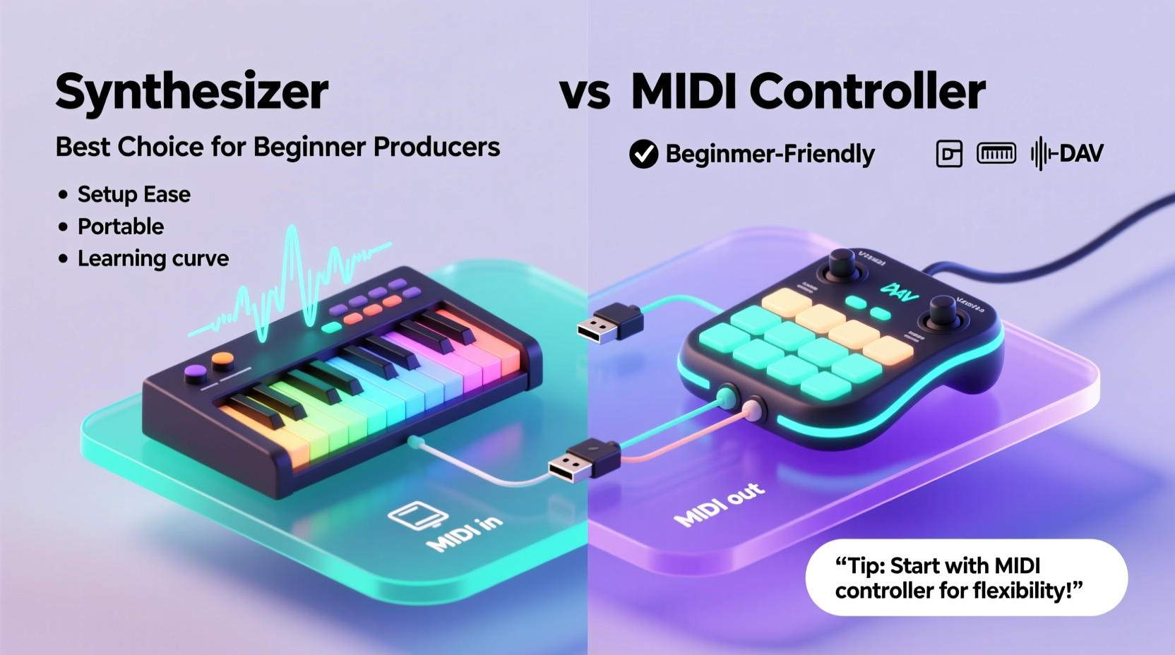synthesizer vs midi controller which is best for beginner producers