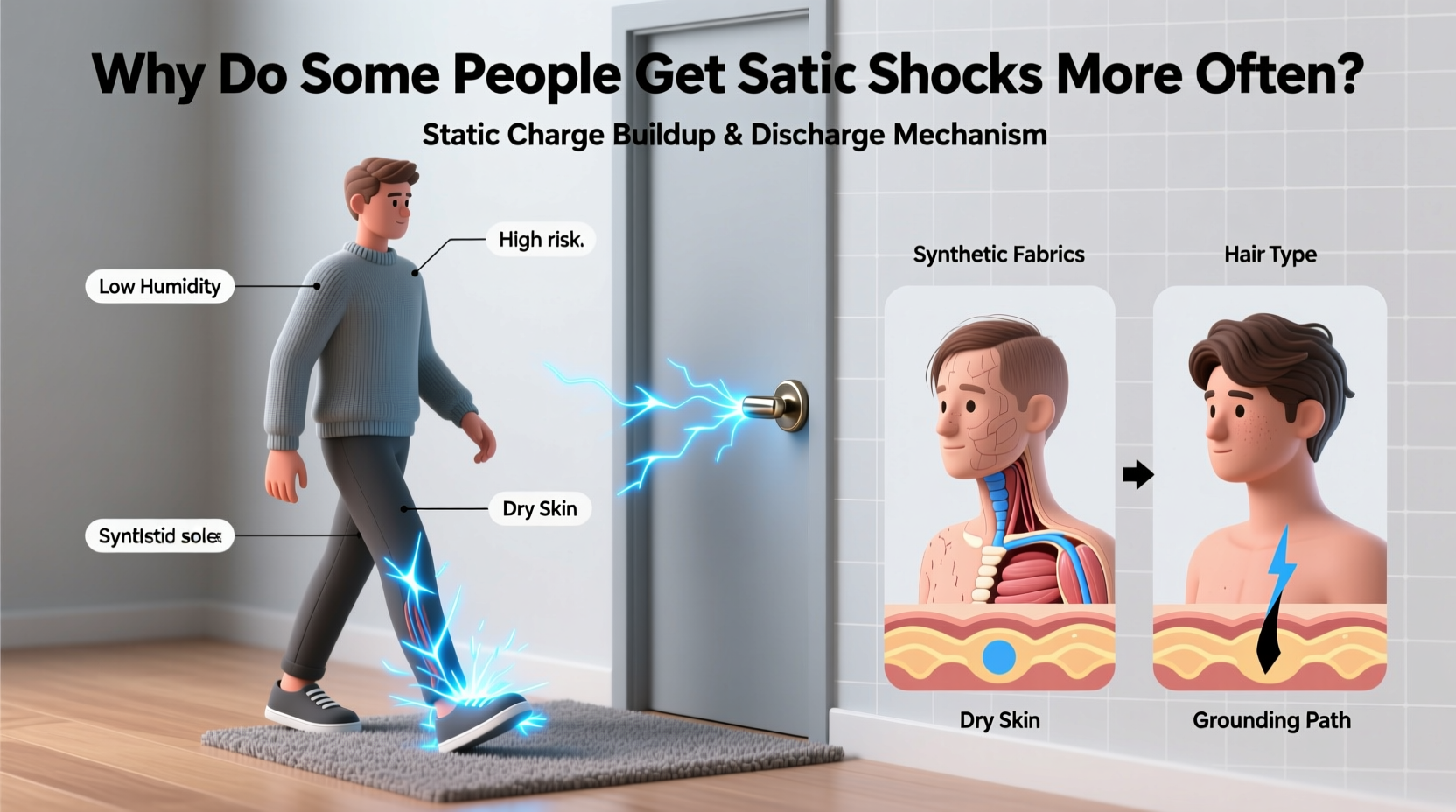 why do some people get static shocks more often than others