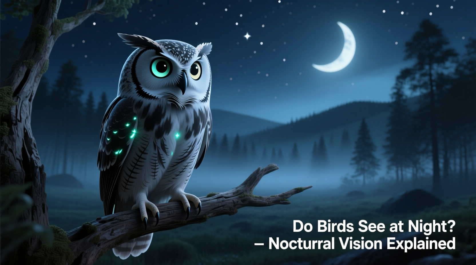 do birds see at night