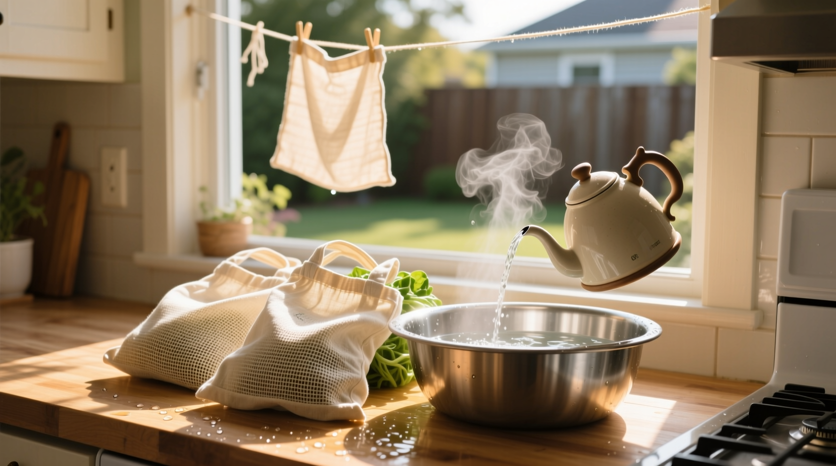 eco friendly cleaning disinfect produce bags with heat sun